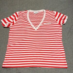 Ganni stripe tee, EUC, M